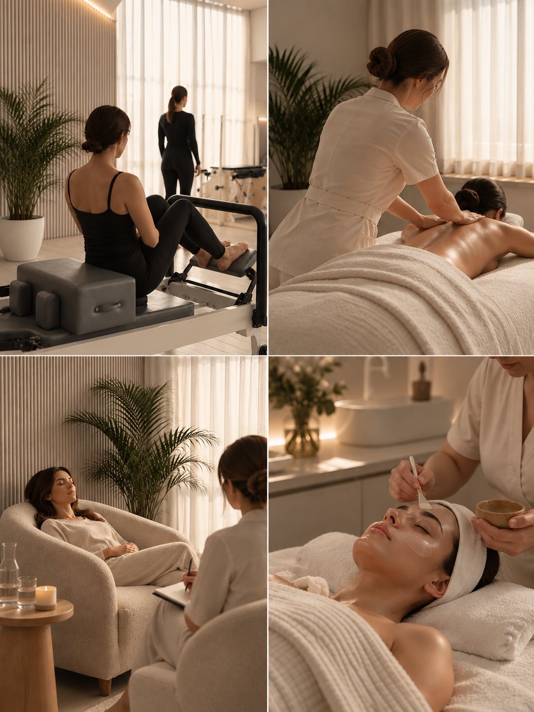Image placeholder — connected plan, women's core restore on reformer