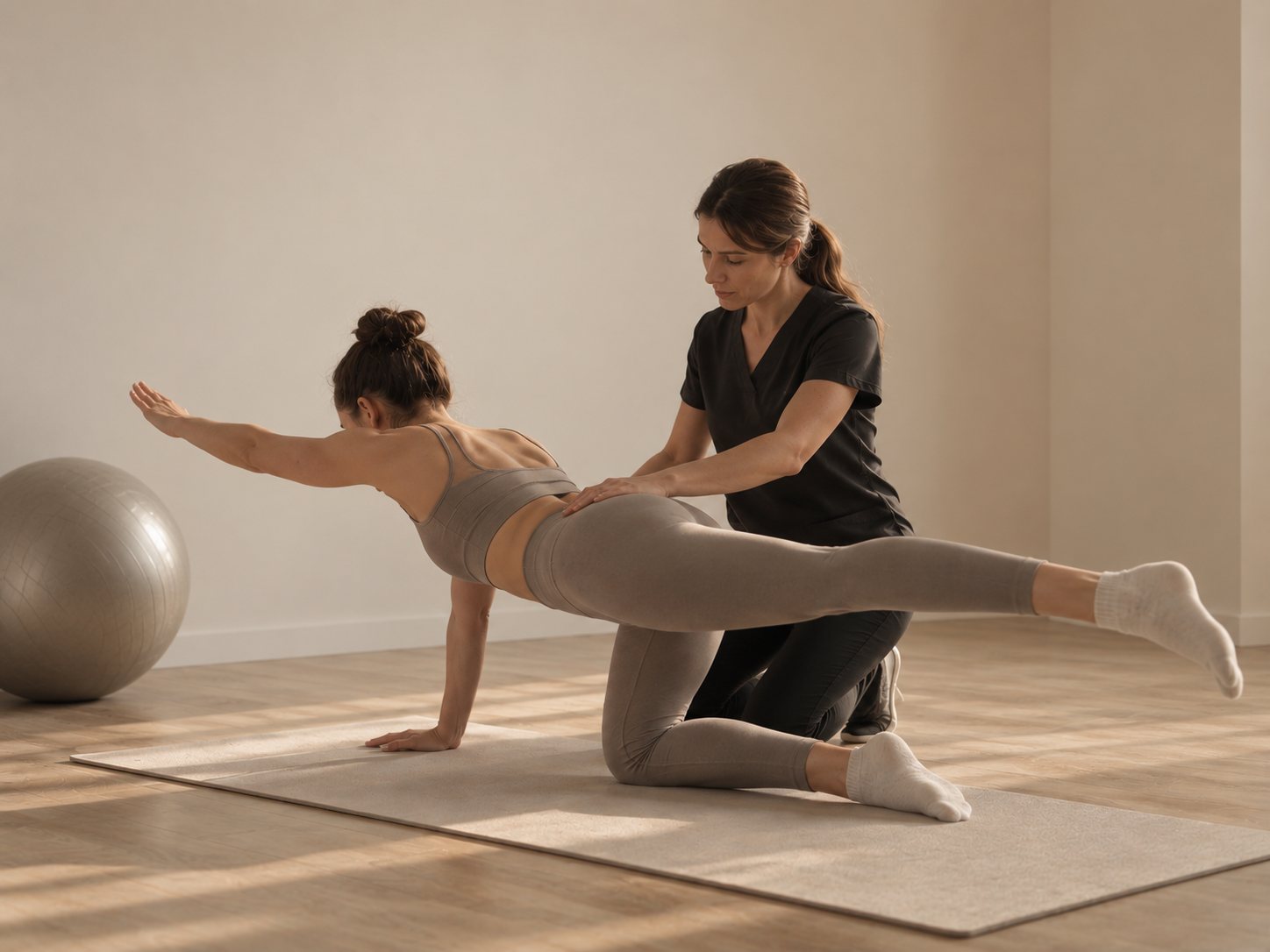 Image placeholder — women's health private consultation, soft natural light